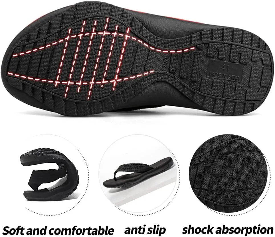 MGGMOKAY Men's Flip Flops Sandal Comfortable Thong Sandals Arch Support Casual T-Strap Sandals for Men Summer Beach Slides Shoes