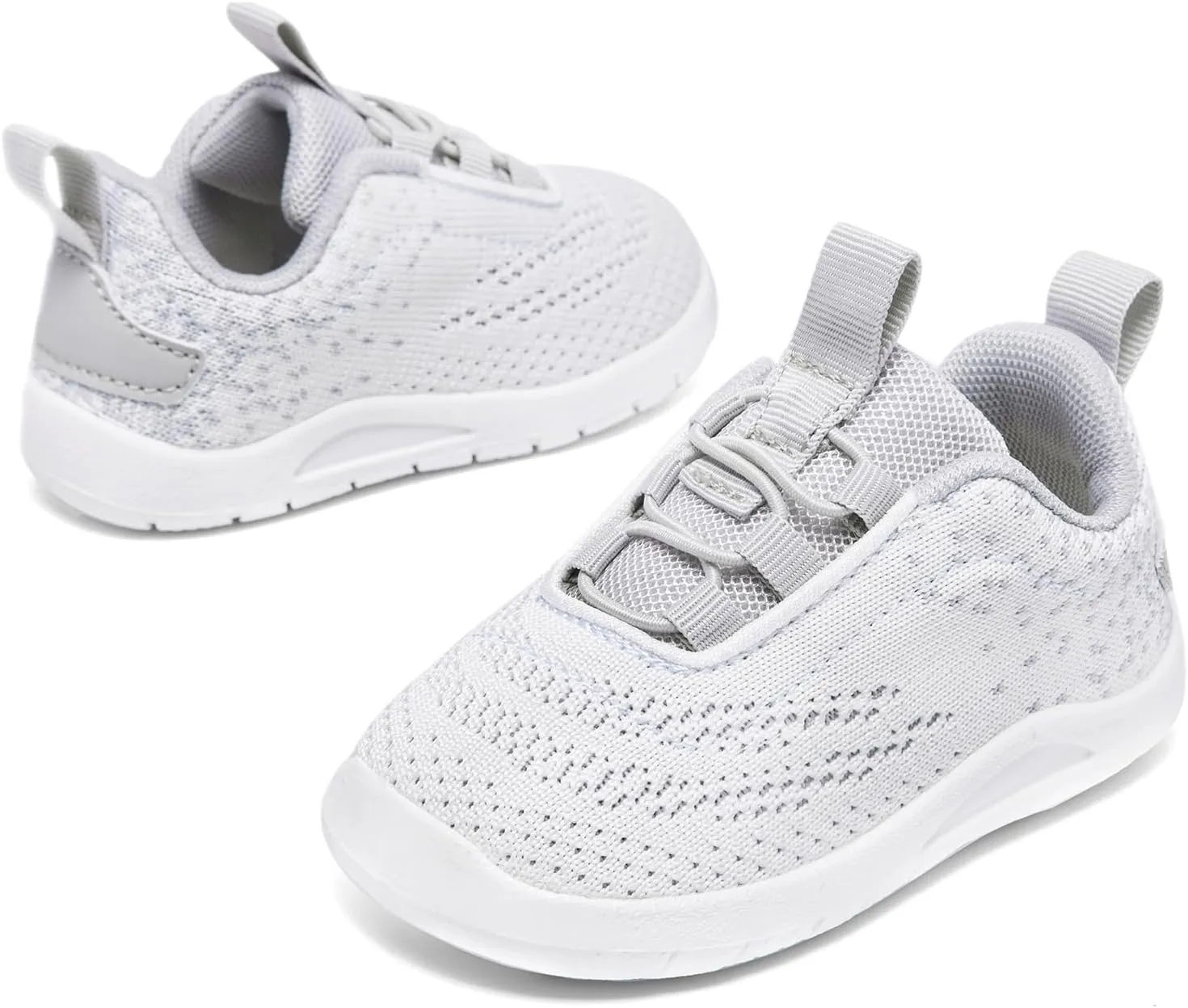 MORENDL Toddler Slip On Sneakers Baby Walking Shoes Non-Slip Breathable Unisex Pink Mesh Lace-Up Athletic Sneakers Infant Running Shoes
