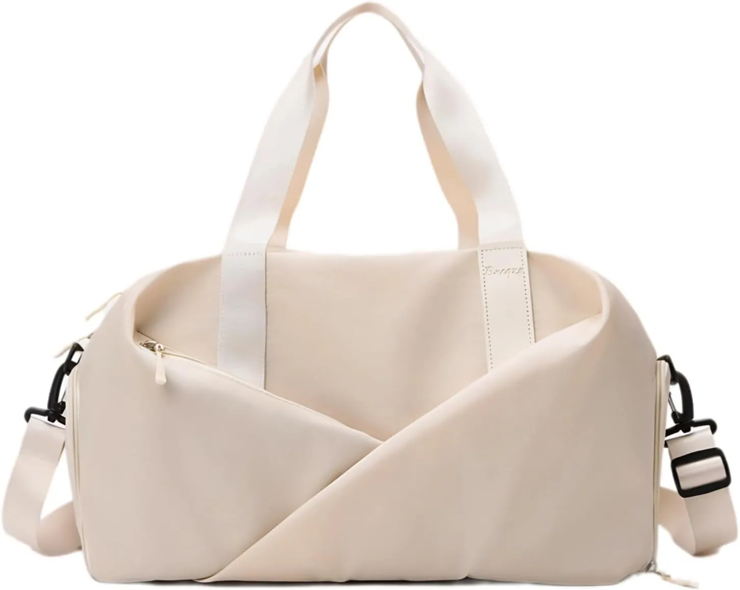 Multi-purpose Sports Bag for Women Stylish Gym Travel and Outdoor Duffle Bag with Wet Dry Compartment and Shoe Storage (Beige)