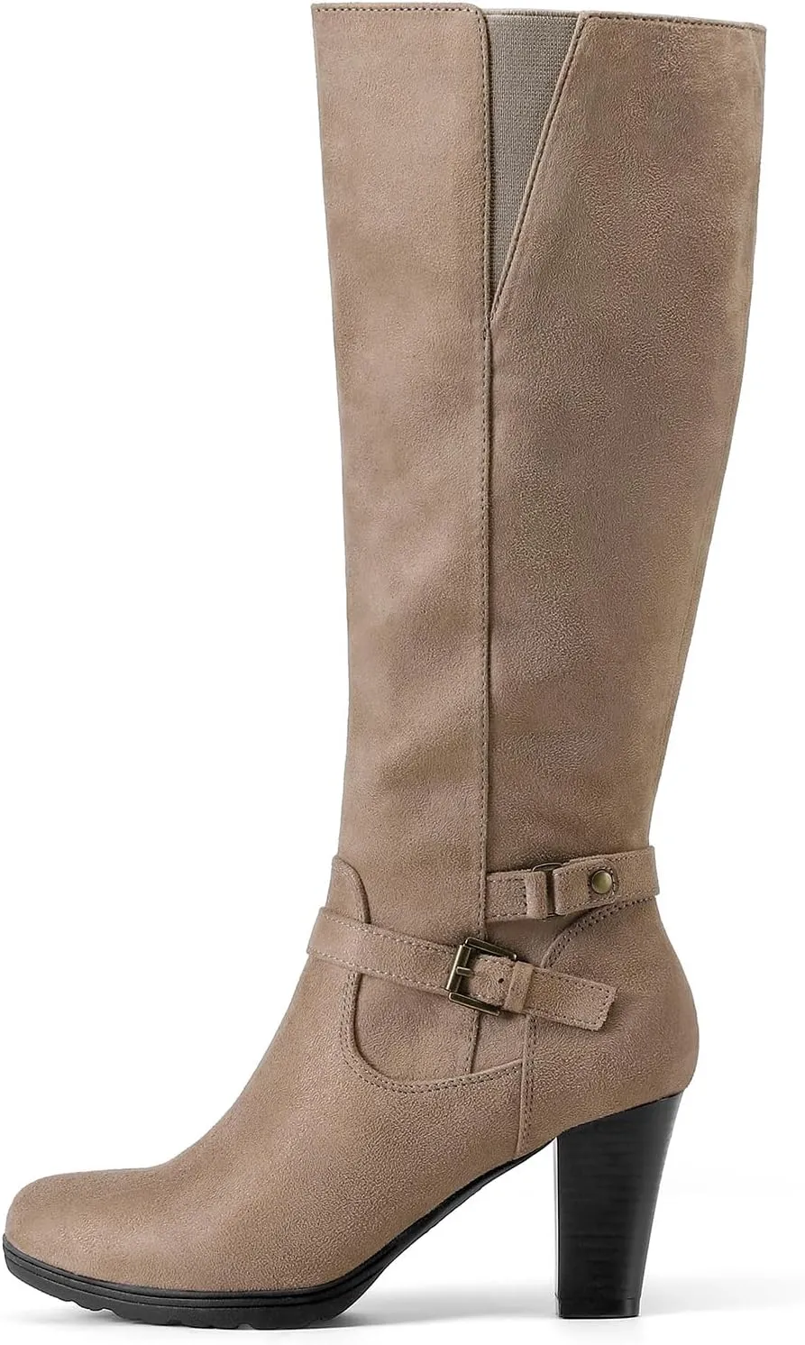 mysoft Women's Knee High Boots Chunky Heel Boots with Zipper