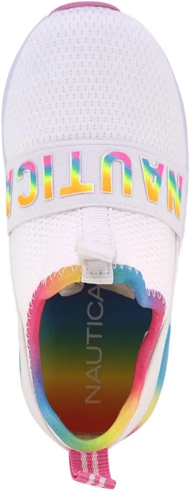Nautica Girls' Slip-On Sneaker - Athletic Running Kids' Shoe for Walking, Running, Tennis, and Sports (Toddler/Little Kid)