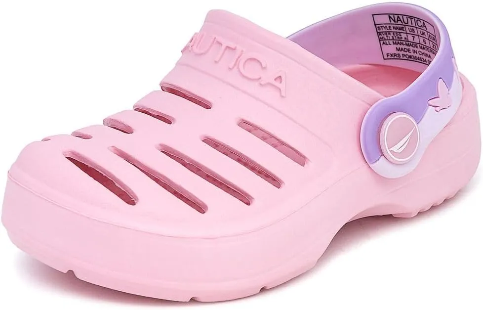 Nautica Kids Clog Sandals – Slip-On Lightweight Water Shoes with Adjustable Heel Strap – Comfortable EVA Slip-Resistant Clogs for Boys & Girls – Toddler & Youth Sizes