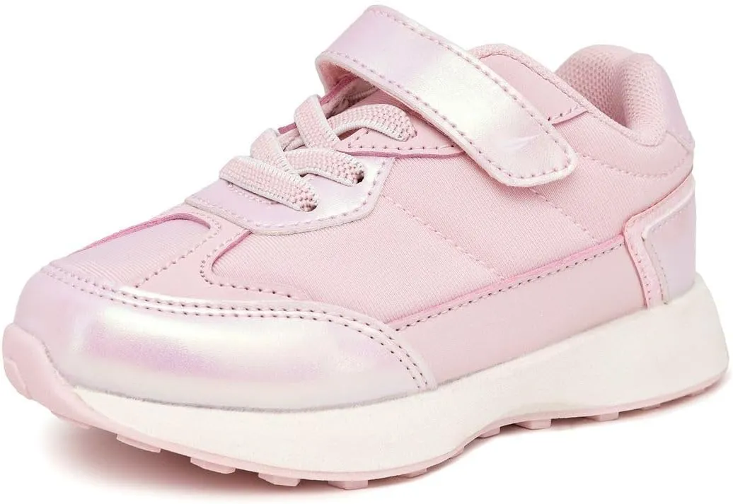 Nautica Kids Girls Athletic Sneakers - Comfortable Running Shoes with Adjustable Hook-and-Loop Strap, Toddler/Little Kid Sizes