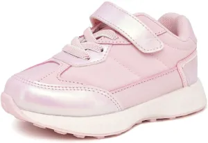 Nautica Kids Girls Athletic Sneakers - Comfortable Running Shoes with Adjustable Hook-and-Loop Strap, Toddler/Little Kid Sizes