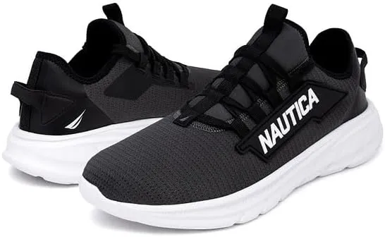 Nautica Mens Running Sneakers Sport Fashion Lace-Up Athletic Soft Shoes for Gym Tennis Men – Cushioned, Breathable, Lightweight & Comfortable