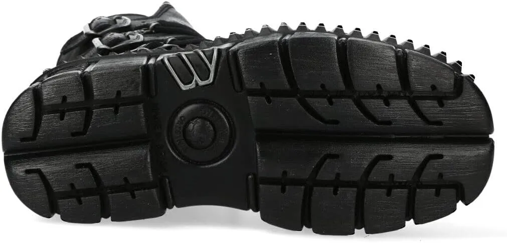 New Rock WALL373-S6 Mens Black Leather Platform Goth Punk Boots