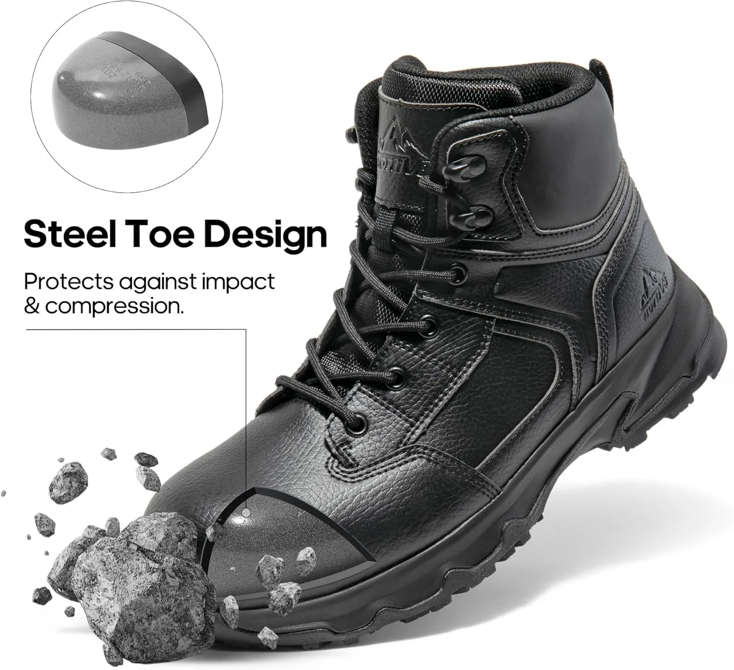 NORTIV 8 Steel Toe Boots for Men Safety Construction Work Boots,Waterproof