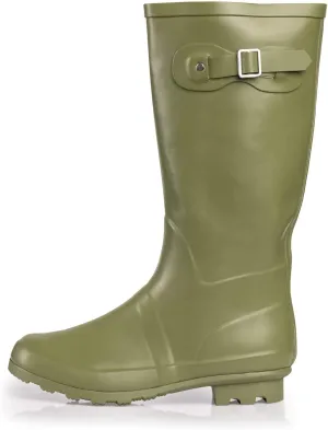 NORTY Women's Hurricane Rain Boots Knee High Calf Length - Glossy Matte Waterproof Rubber Tall Shoes