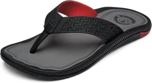 OLUKAI Awiki Men's Beach Sandals, Quick-Dry Flip-Flop Slides, Water Resistant Lining & Wet Grip Soles, All-Day Comfort & Arch Support