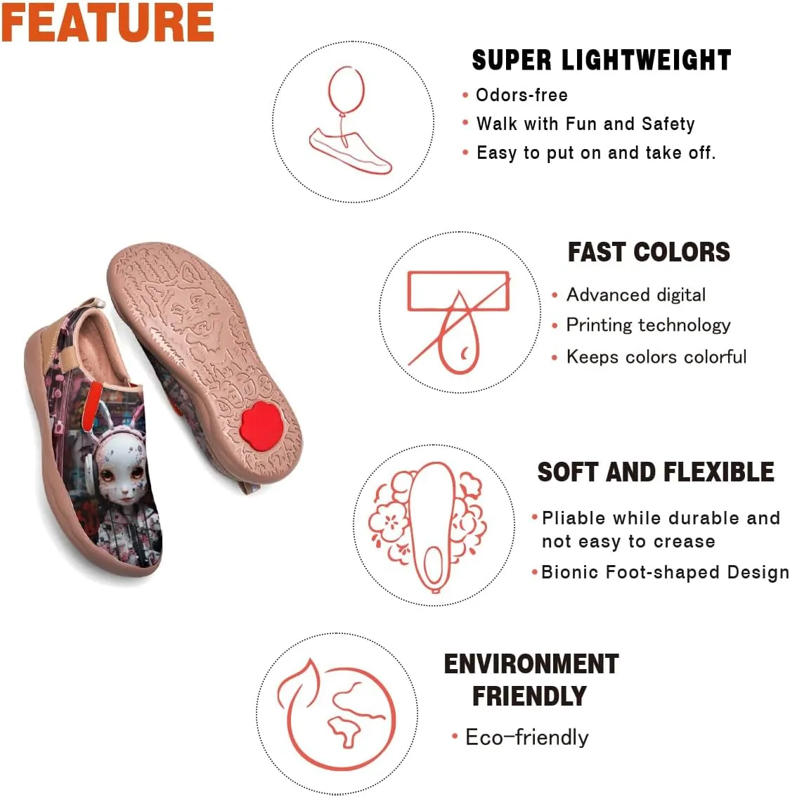 Onehorse Womens Painted Punk Travel Loafers - Casual Walking Shoes Comfortable Lightweight Sneakers
