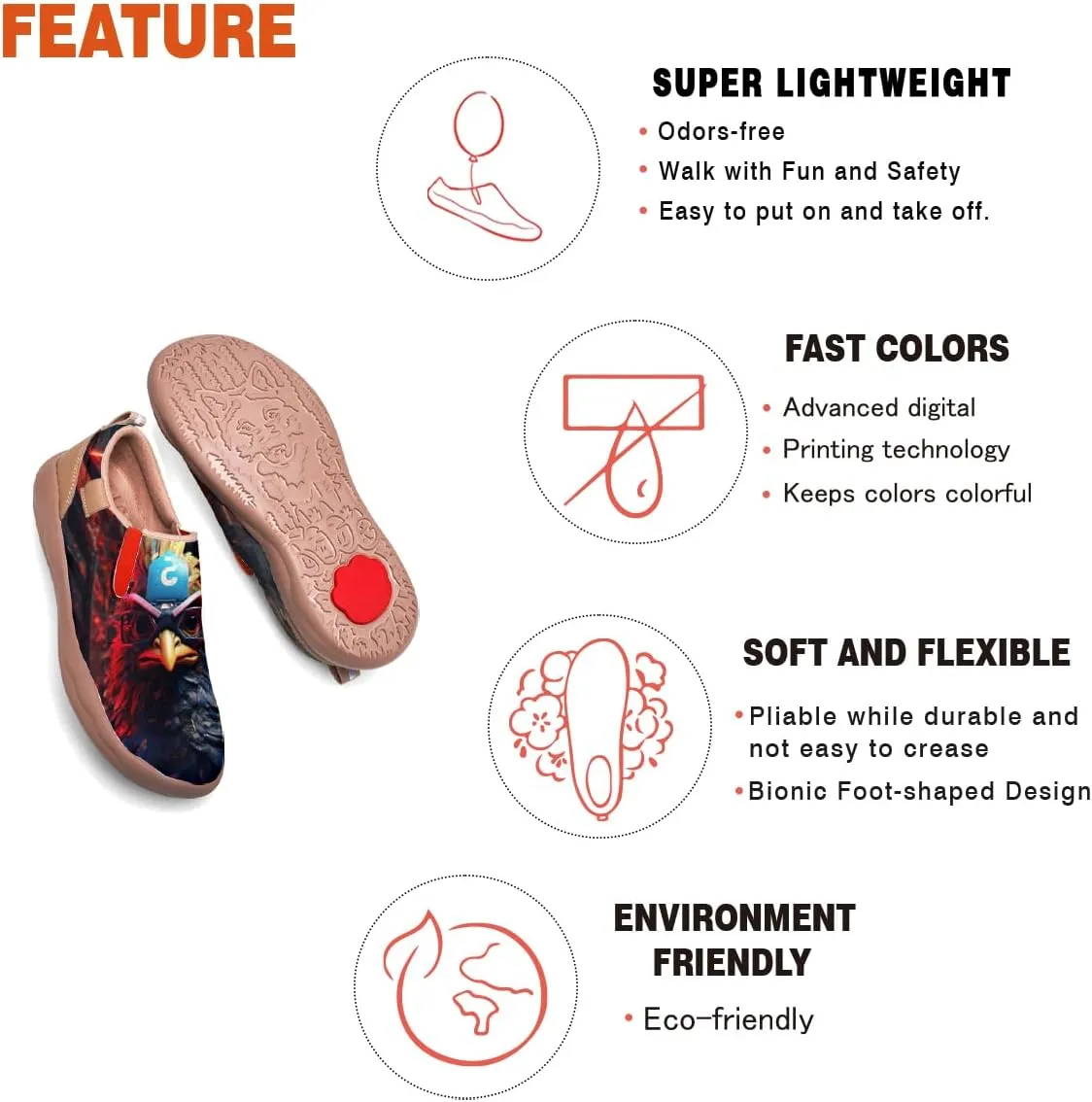 Onehorse Womens Painted Punk Travel Loafers - Casual Walking Shoes Comfortable Lightweight Sneakers