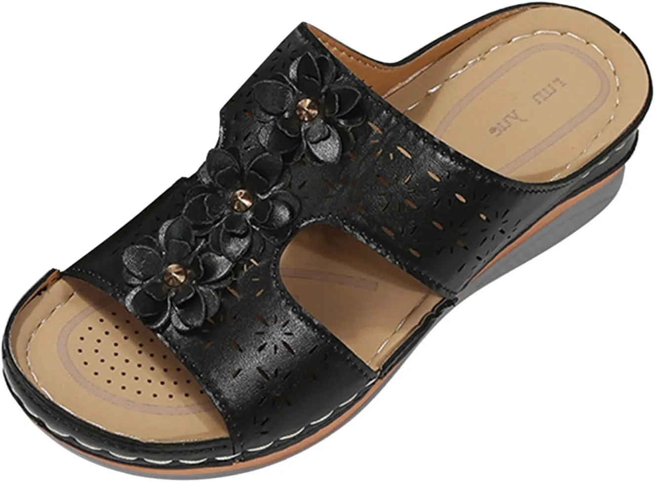 Ortho Walking Sandals for Women Sandals Women Dressy Summer Flat Gladiator Flat Sandals for Women Dressy Support Shoes for Women Extra Wide Walking Shoes for Women Black Shoes Women Dressy