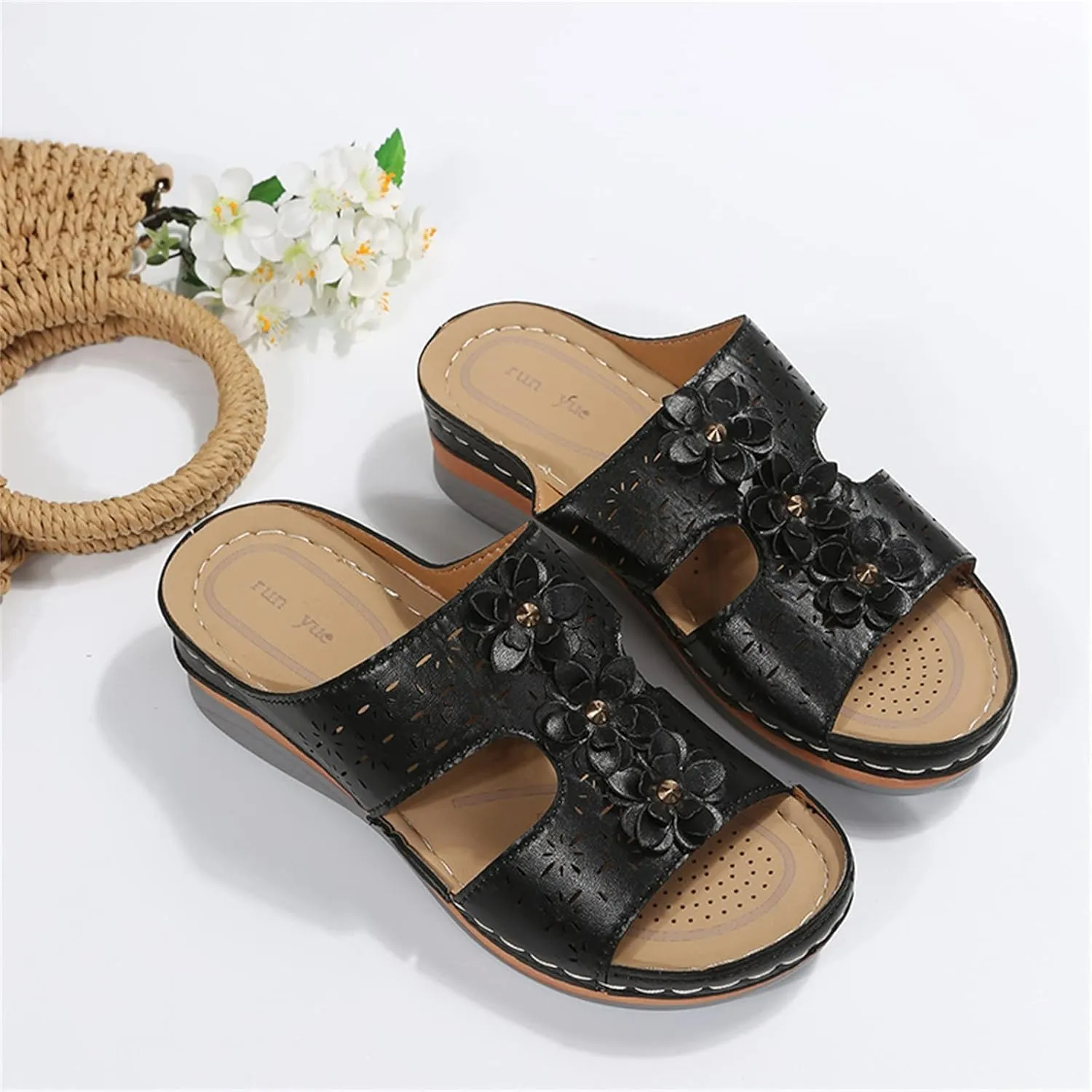Ortho Walking Sandals for Women Sandals Women Dressy Summer Flat Gladiator Flat Sandals for Women Dressy Support Shoes for Women Extra Wide Walking Shoes for Women Black Shoes Women Dressy