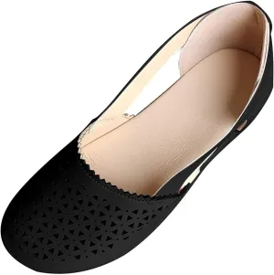 Orthopedic Sandals for Women Breathable Hollow Out Closed Toe Slip On Sandals Summer Casual Round Toe Low Heels Shoes Comfortable Non-Slip Walking Shoes Platform Sandal