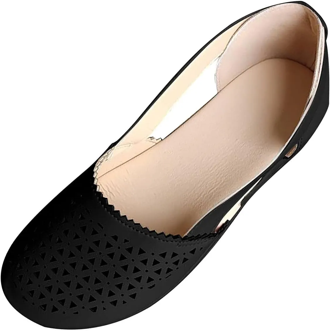 Orthopedic Sandals for Women Breathable Hollow Out Closed Toe Slip On Sandals Summer Casual Round Toe Low Heels Shoes Comfortable Non-Slip Walking Shoes Platform Sandal