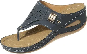 Orthopedic Wedge Flip Flops Women Summer Dressy Flat Open Toe Platform Sandals with Arch Support Silppers Comfortable Slip on Sandals Beach Sandals Dress Shoes Vacation Slippers