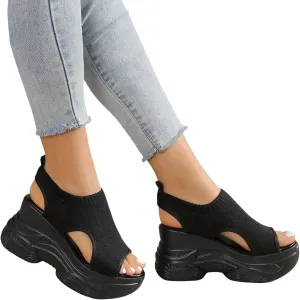 Orthopedic Wedge Sandals for Women Summer Open Toe Ankle Strap Platform Sandals Casual Strappy Slip on Sandals Beach Sandals
