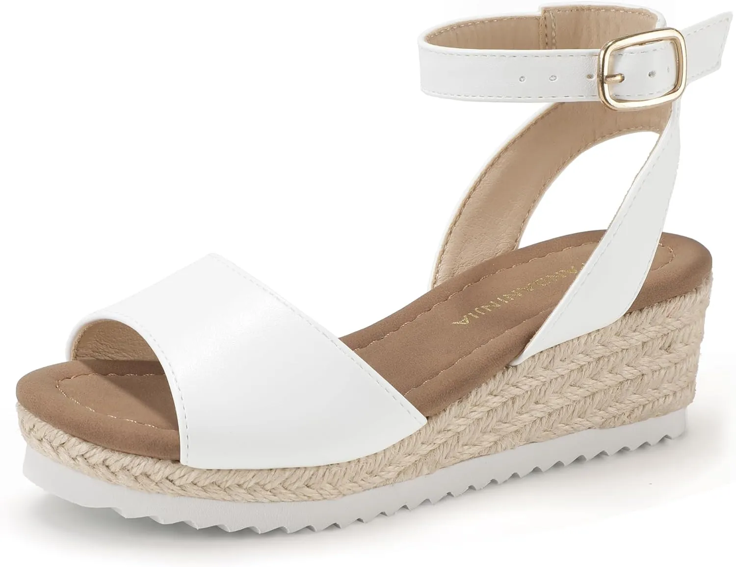 PANDANINJIA Girls Wedge Sandals Espadrilles Platform Heels for Girls Dress Shoes Ankle Strap Little Big Kids Sandals Summer Shoes