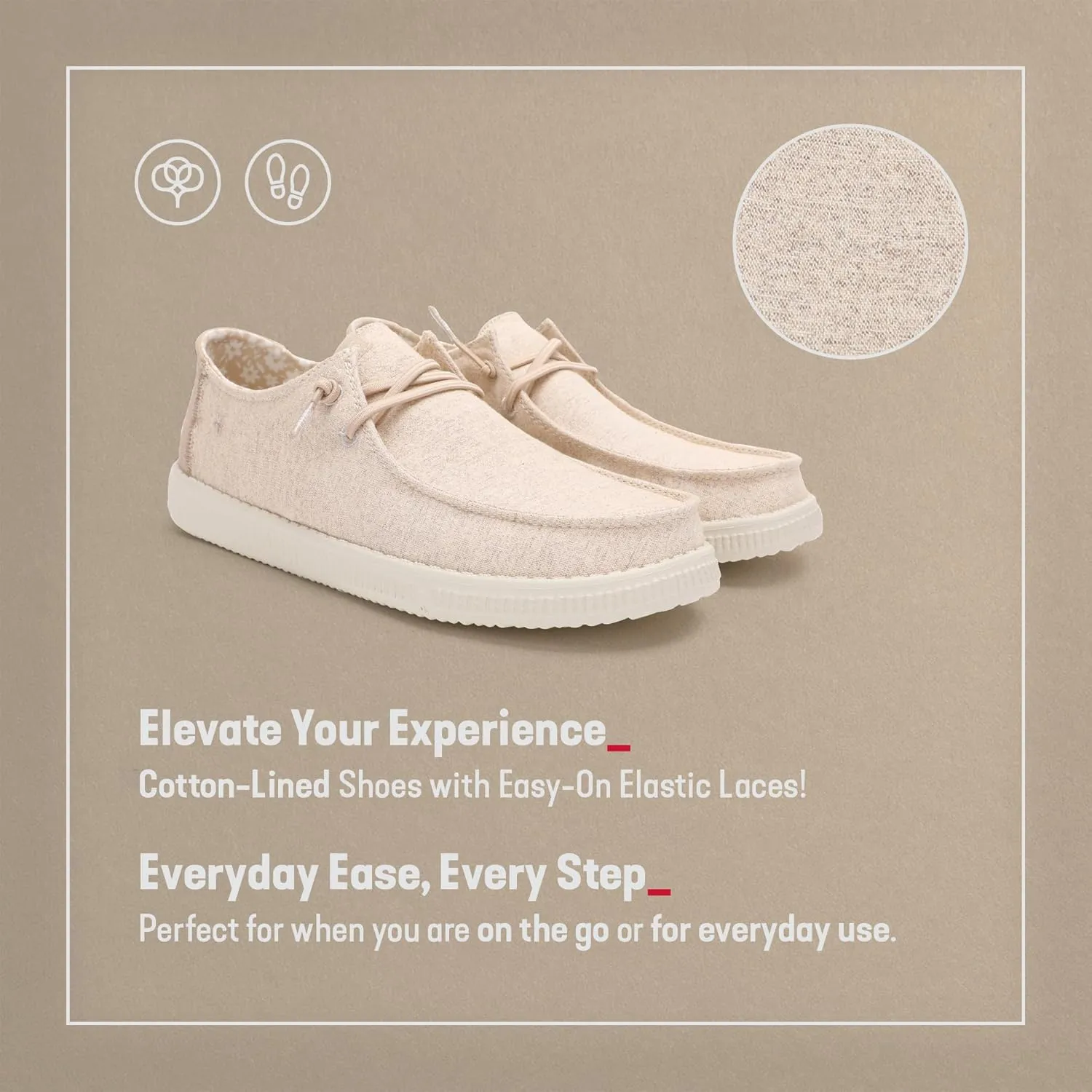 PITAS Fira Women's Slip-On Shoes | Lightweight Comfortable Casual Shoes | Stylish Daily Wear Loafers for Women | Beige