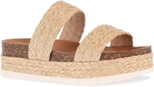 Platform Sandals Women Wedges Slides Espadrilles Bohemia Sandals Raffia Wedge Outdoor Open Toe Beach Sandals