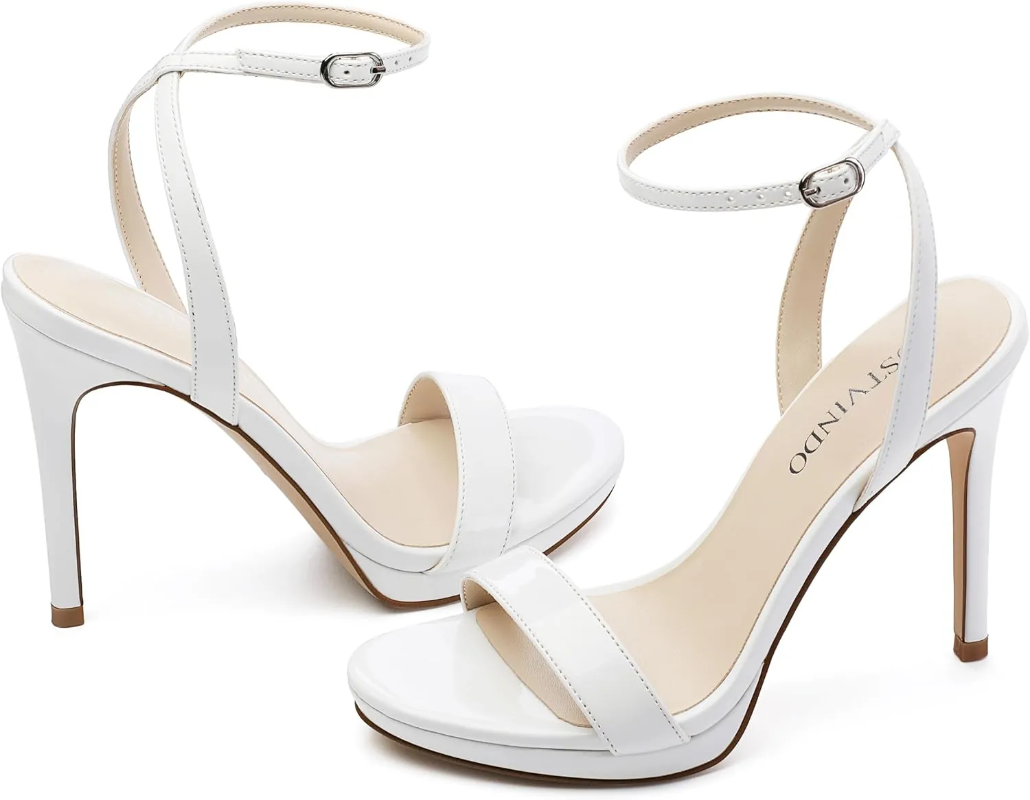 Platform Stiletto High Heels for Women, Open Toe Ankle Strap Sexy Heeled Sandals for Wedding Party Dress