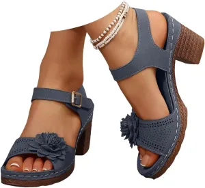 Platform Wedge Sandals for Women 2025 Dressy Summer Ankle Strap Wedges Casual Hollow Out Open Toe Low Heel Comfortable Sandal Work Sandals for Women Office Breathable Dress Shoes