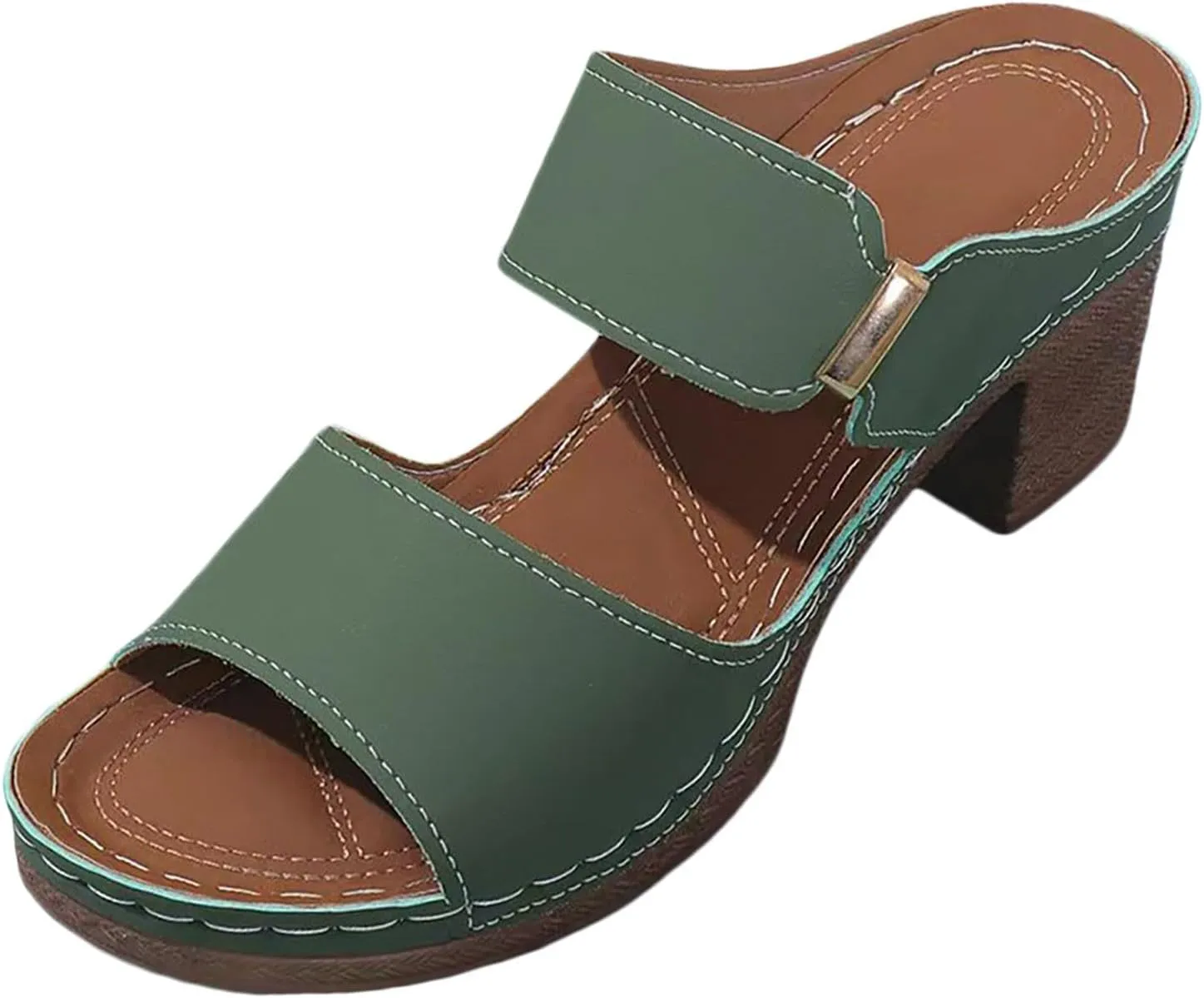 Platform Wedge Sandals for Women Dressy Summer Ankle Strap Wedges Casual Open Toe Low Heel Sandal Work Office Dress Shoes Fashion Wedding Party Mules Slip-on Chunky Heels Block Heeled Slides