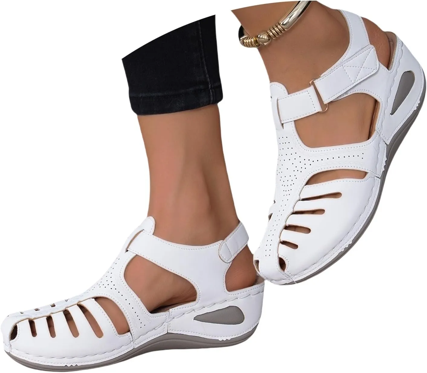 Platform Wedge Sandals for Women with Arch Support Summer Dressy Slip On Orthopedic Sandals Comfortable Wide Width Clogs