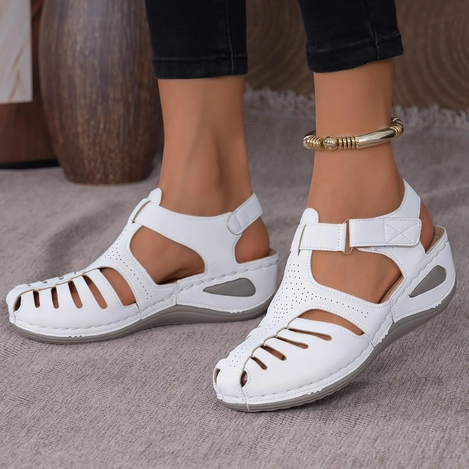 Platform Wedge Sandals for Women with Arch Support Summer Dressy Slip On Orthopedic Sandals Comfortable Wide Width Clogs