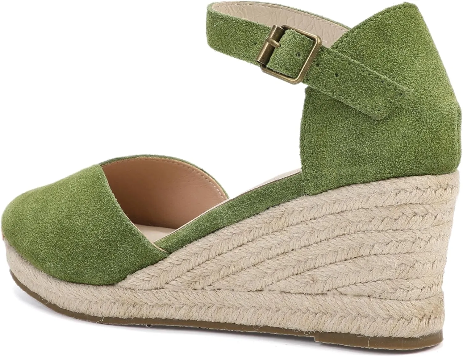 Platform Wedges Sandals for Women, 3" Wedge, Ankle-Strap, Cap Toe, Summer Espadrilles Heel Shoes