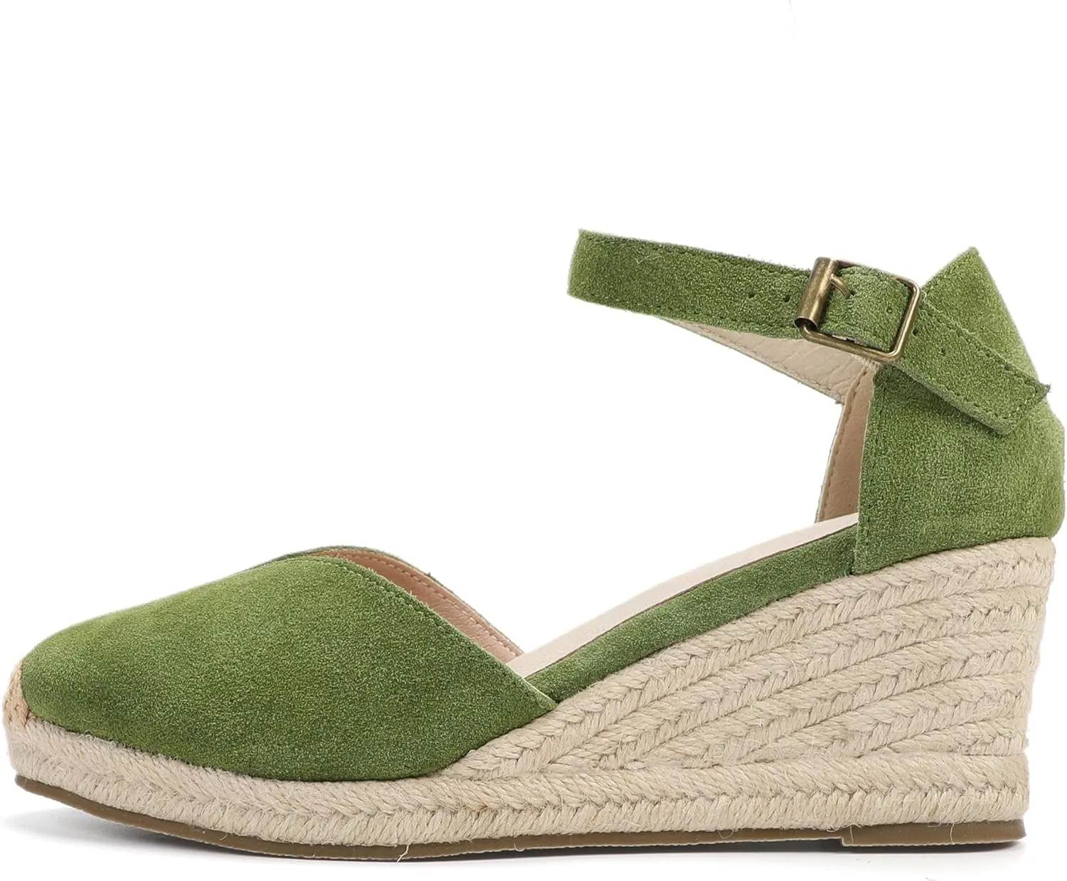 Platform Wedges Sandals for Women, 3" Wedge, Ankle-Strap, Cap Toe, Summer Espadrilles Heel Shoes
