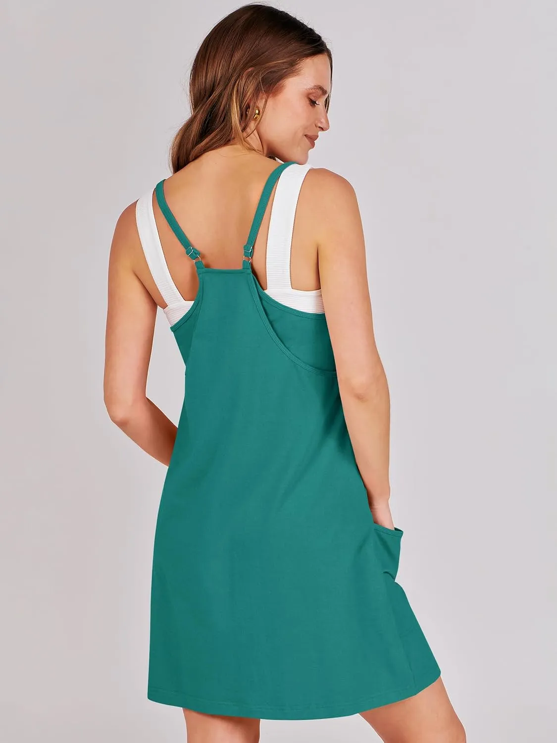 Prinbara Women Athletic Tennis Dress Summer Workout Sports Mini Romper Dress Built in Shapewear Shorts Sundress 2025 Outfits