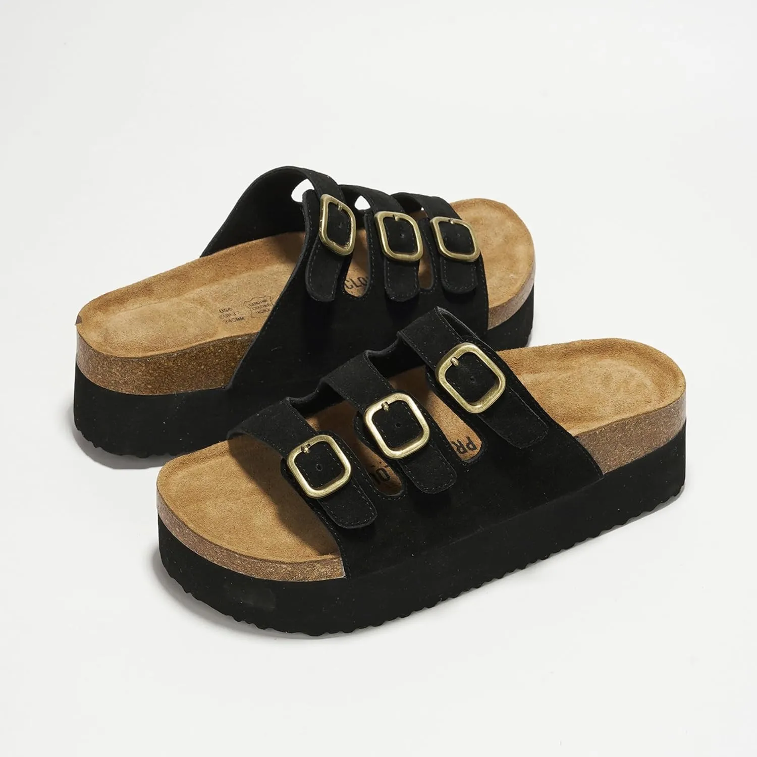 Project Cloud Genuine Suede Platform Sandals Women Footwear - Comfortable Wedges with Memory Foam Insole - Non Slip 3-Strap Summer Sandals for Women 2025 (Dyan)