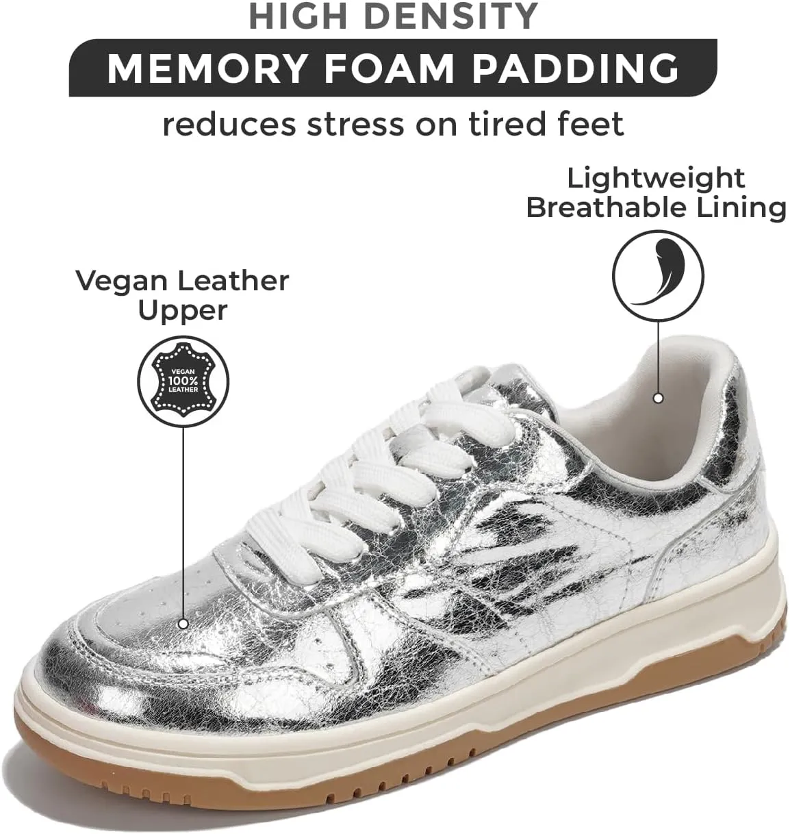 Project Cloud Sneakers for Women - Dunks Woman Comfortable Memory Foam Shoes for Women Footwear, Vegan Leather Women's Fashion Sneakers, Non-Slip Womens Shoes Machine Wash (Kiki)