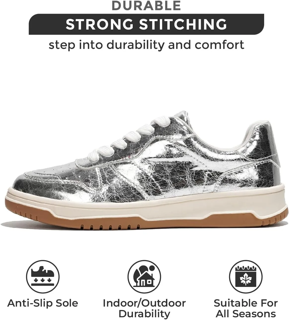 Project Cloud Sneakers for Women - Dunks Woman Comfortable Memory Foam Shoes for Women Footwear, Vegan Leather Women's Fashion Sneakers, Non-Slip Womens Shoes Machine Wash (Kiki)