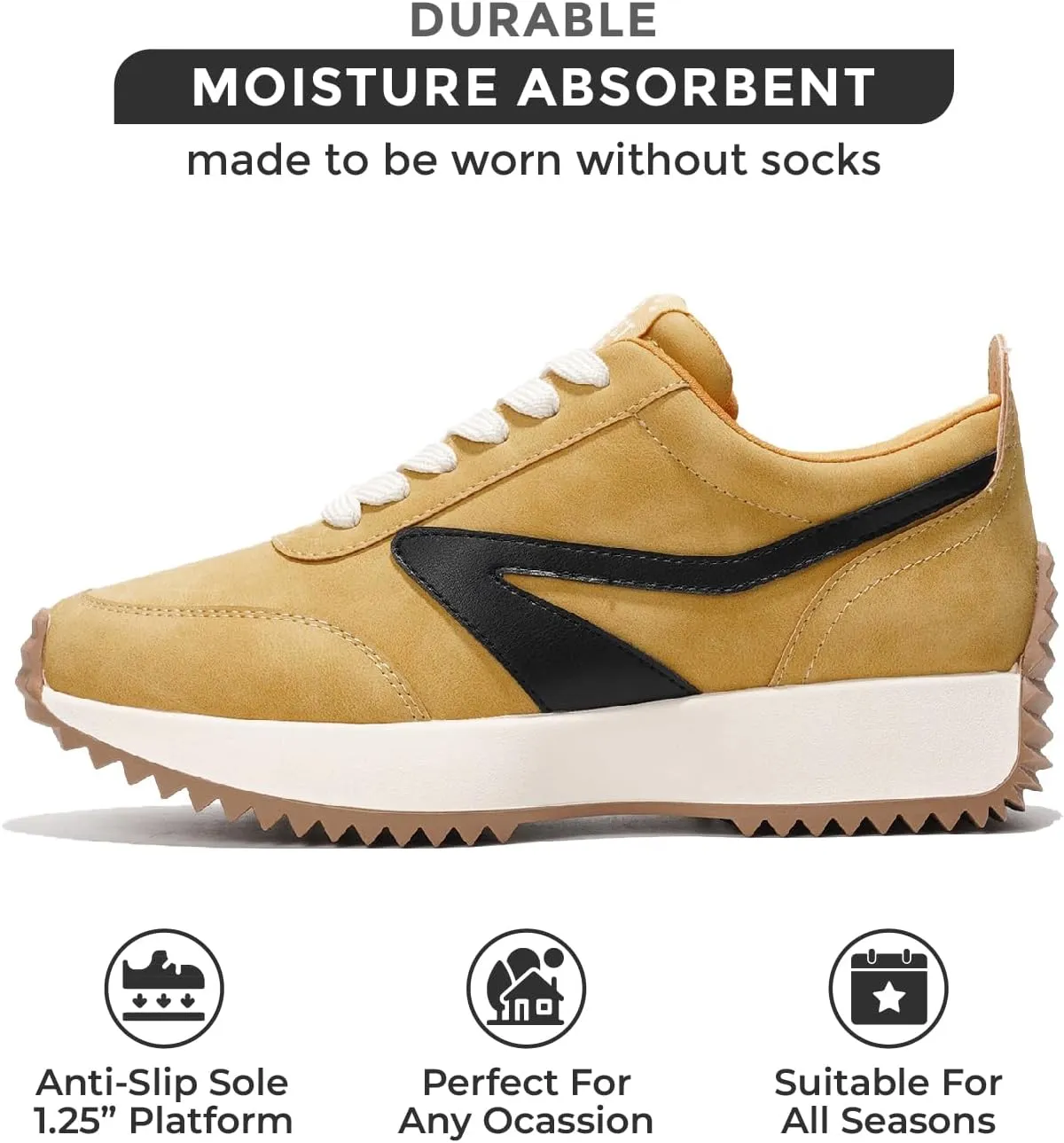 Project Cloud Womens Sneakers - Memory Foam Insole and Lightweight Spring Shoes - Non-Slip Lace Up Trendy Shoes - Fashion Sneakers for Women 2025