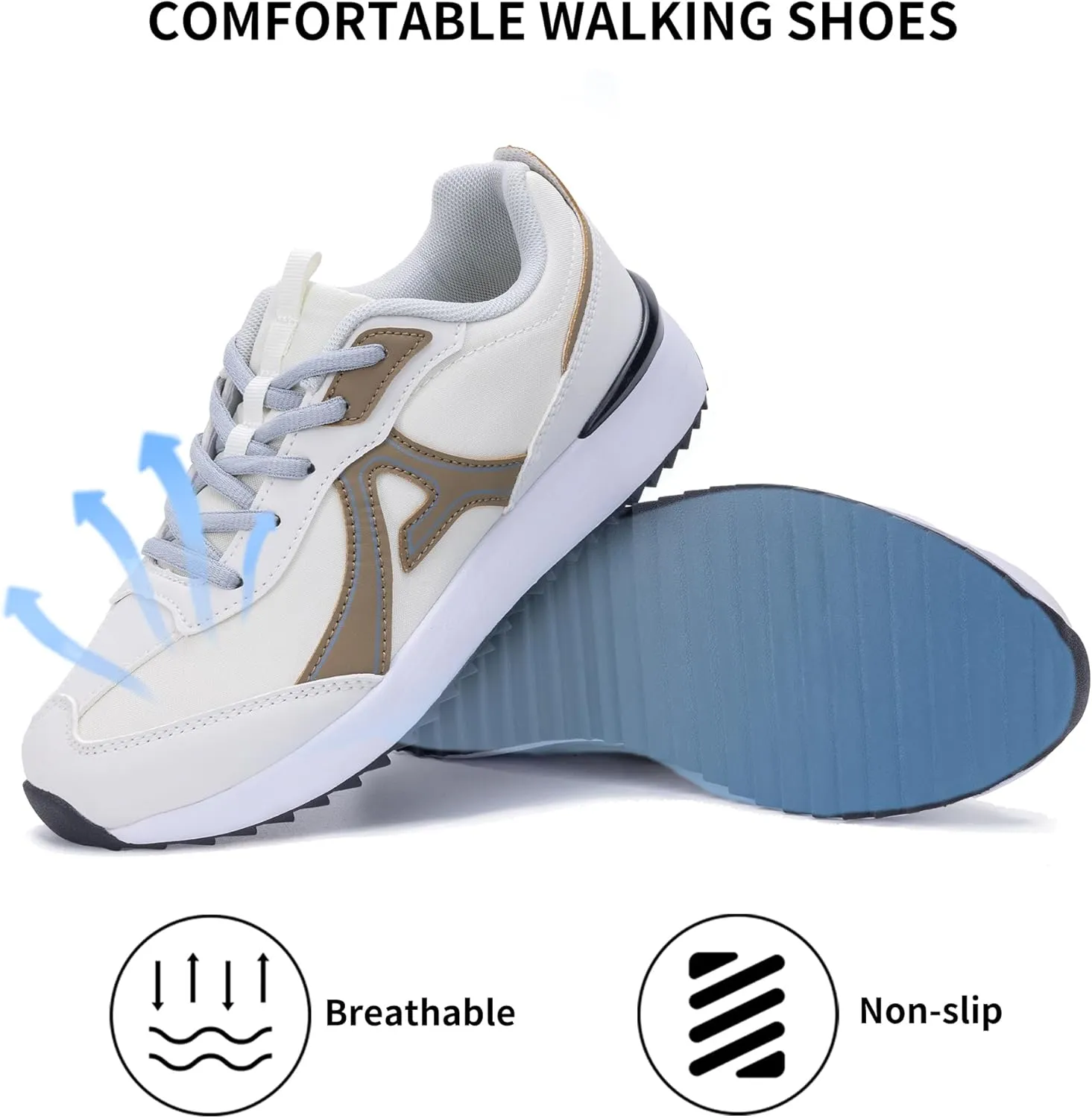 QAUPPE Womens Walking Sneakers Tennis Running Comfortable Shoes Casual Fashion Sneakers