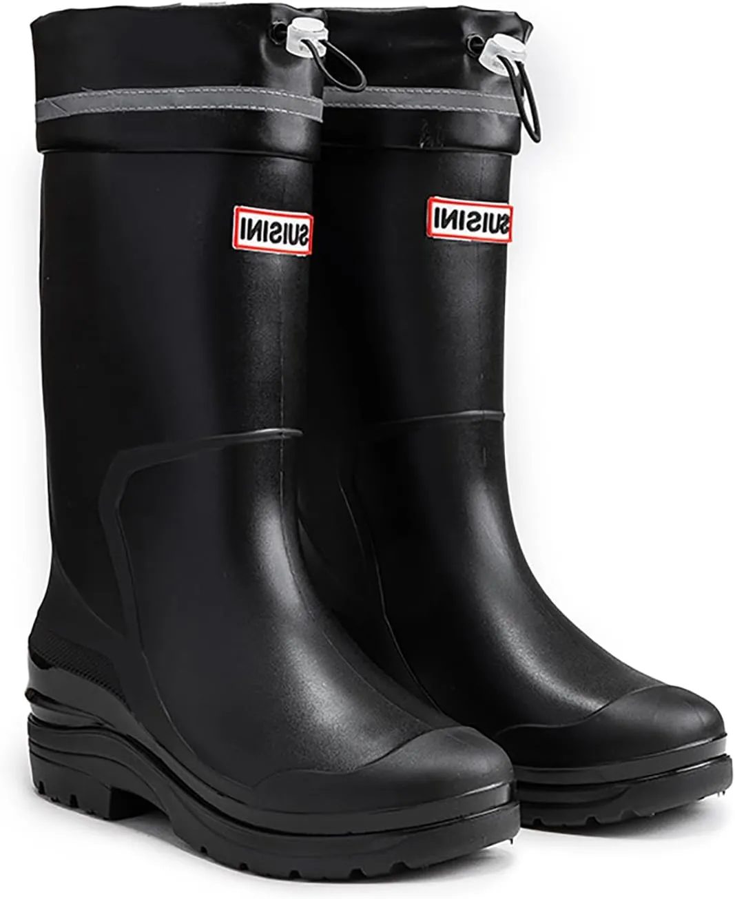 Rain Boots for Women and Waterproof Garden Shoes, Anti-Slipping Mid Calf Rubber Boots Lightweight Work Tall Fishing Boots for Outdoor