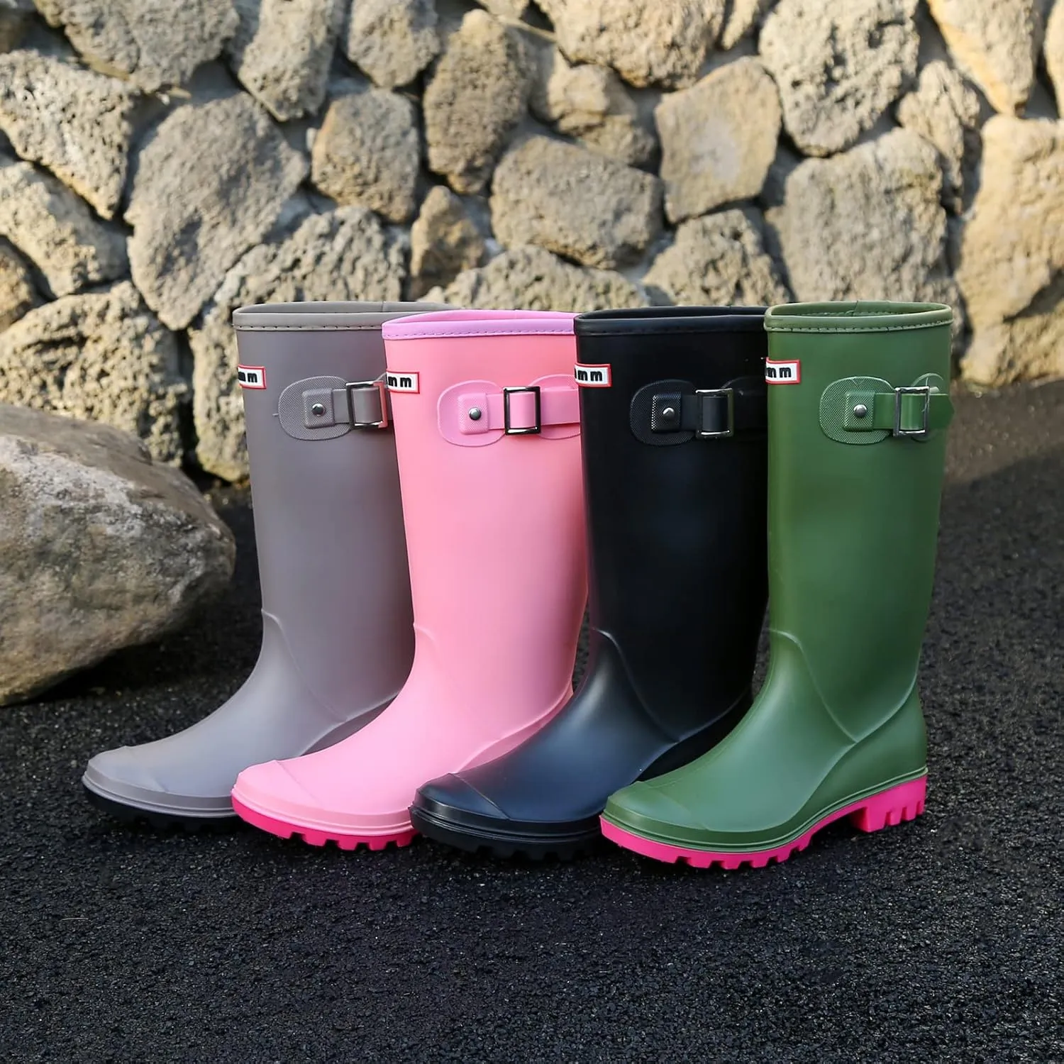 Rain Boots for Women, Waterproof Anti-Slip Knee High Rubber boots, Fashion Comfy Tall Water Boots Lightweightr Garden Booties for Outdoor