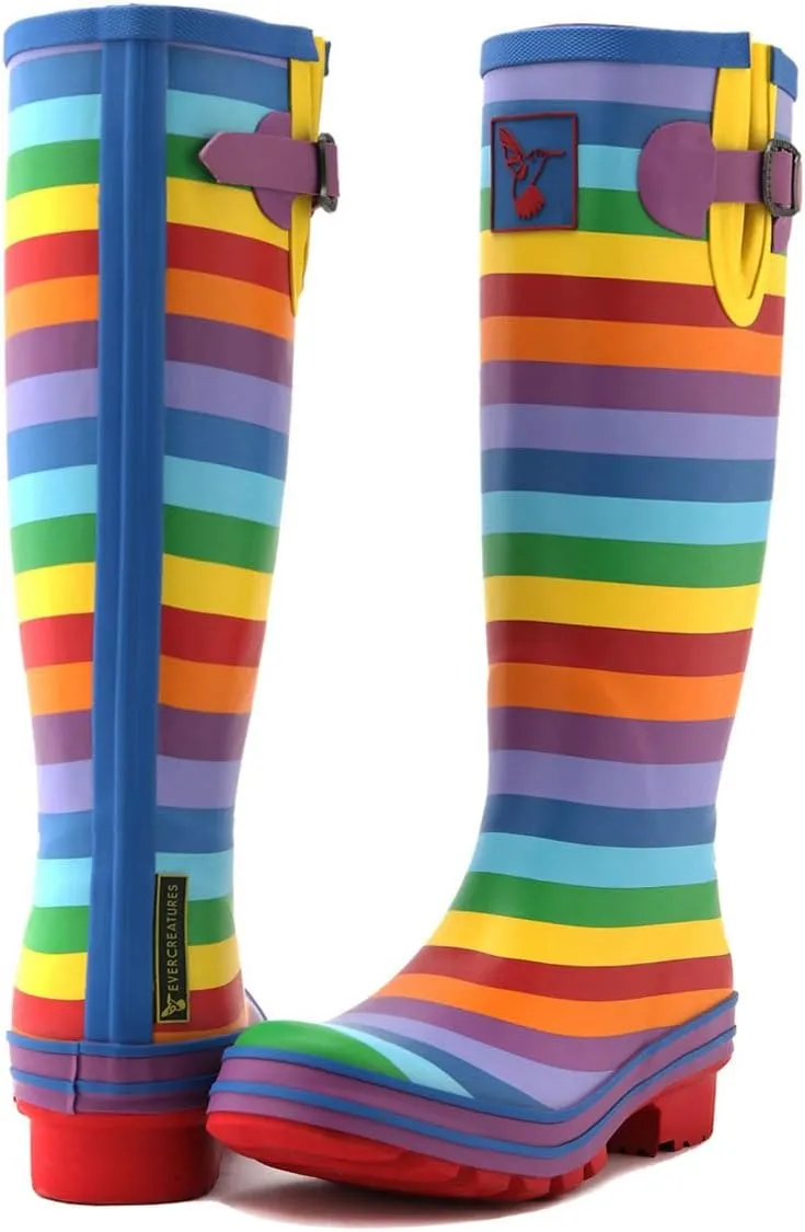 Rain Boots For Women Waterproof Boots Garden Shoes Outdoor Use with Comfortable Insole Knee High Rubber Rain Boot Gumboots Rain Footwear Wellies
