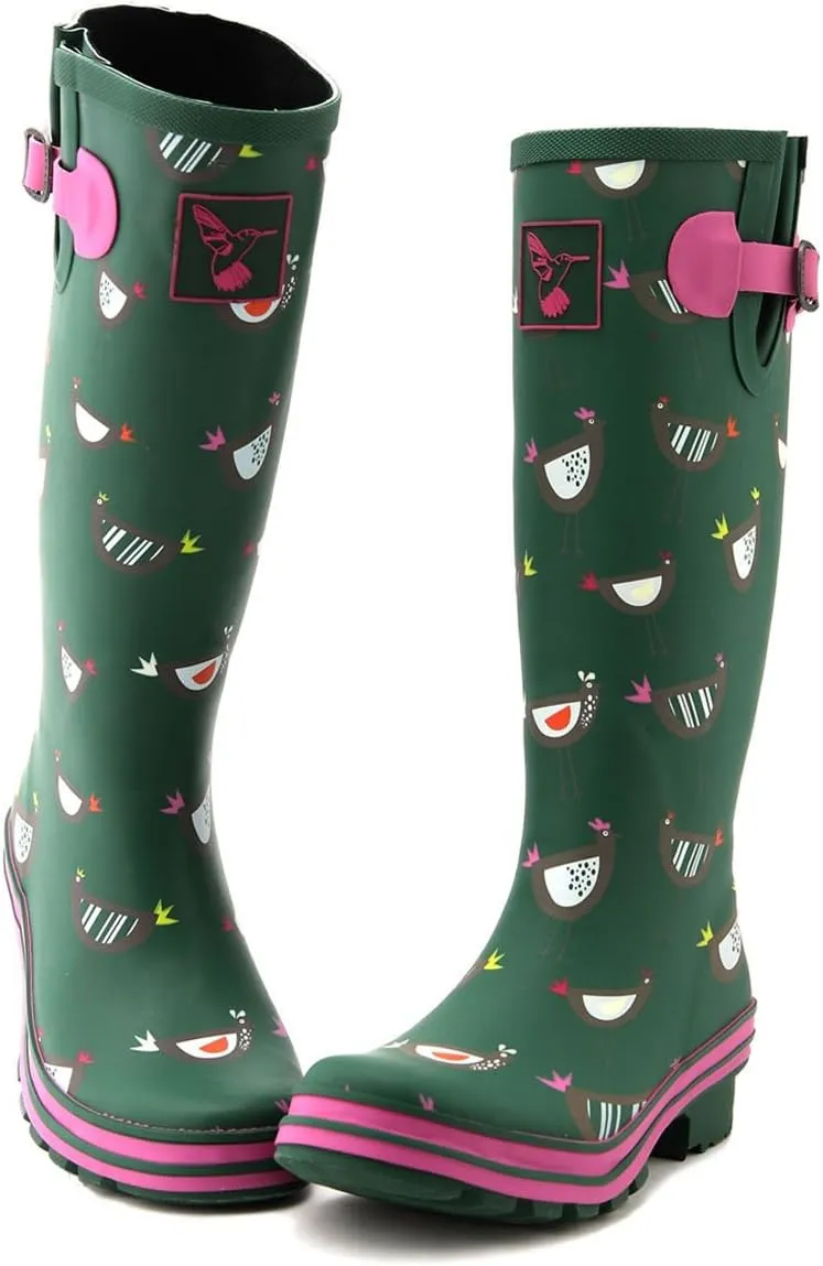 Rain Boots For Women Waterproof Boots Garden Shoes Outdoor Use with Comfortable Insole Knee High Rubber Rain Boot Gumboots Rain Footwear Wellies