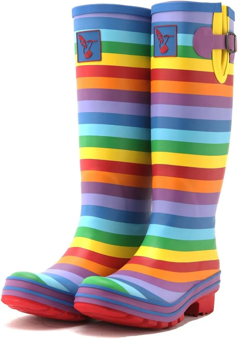 Rain Boots For Women Waterproof Boots Garden Shoes Outdoor Use with Comfortable Insole Knee High Rubber Rain Boot Gumboots Rain Footwear Wellies