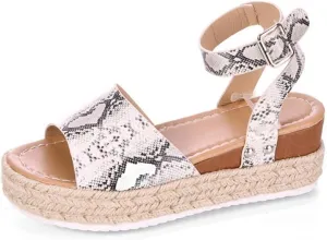 Rattan Sandals Raffia Wedge Espadrilles for Women Platform Dress Shoes Slingback Ankle Straps Casual House Slippers Breathable Open Toes Comfort Walking Slides Summer Outdoor Beach Party Vacation