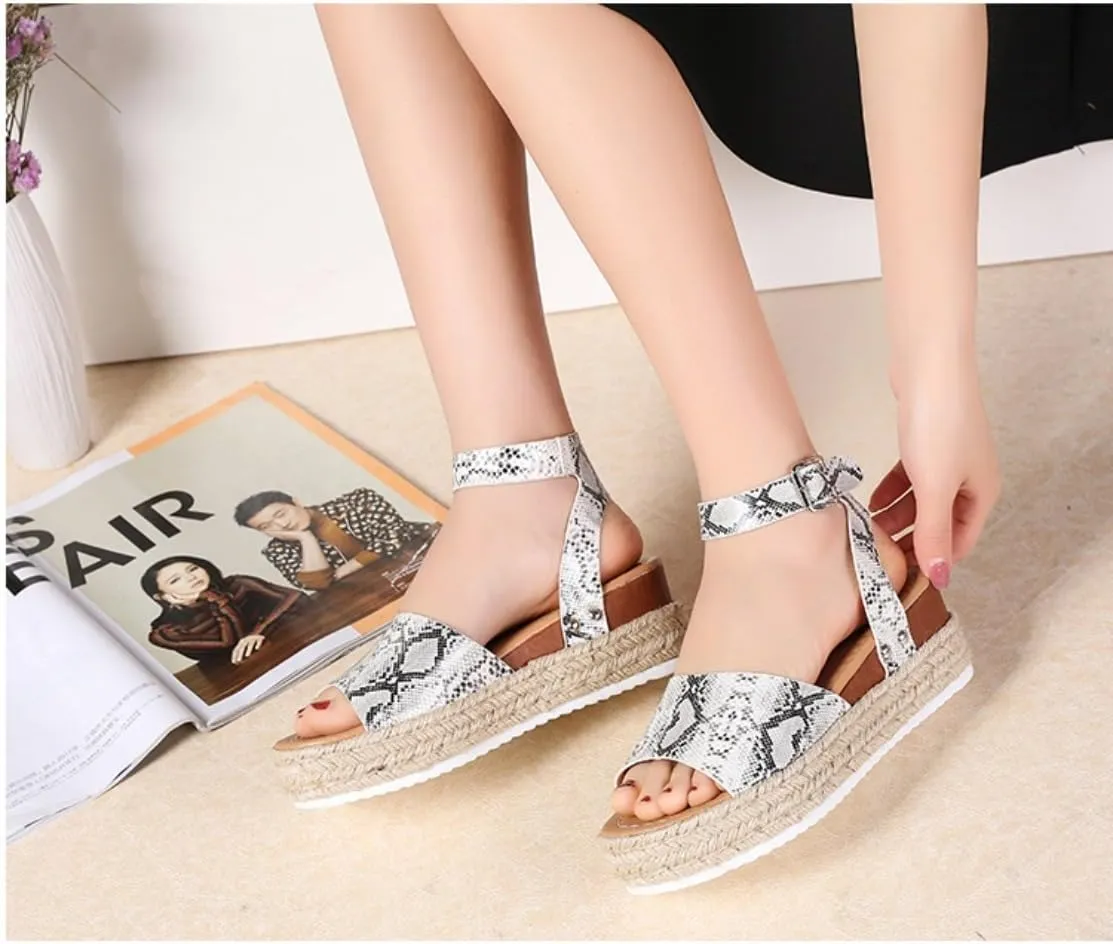 Rattan Sandals Raffia Wedge Espadrilles for Women Platform Dress Shoes Slingback Ankle Straps Casual House Slippers Breathable Open Toes Comfort Walking Slides Summer Outdoor Beach Party Vacation