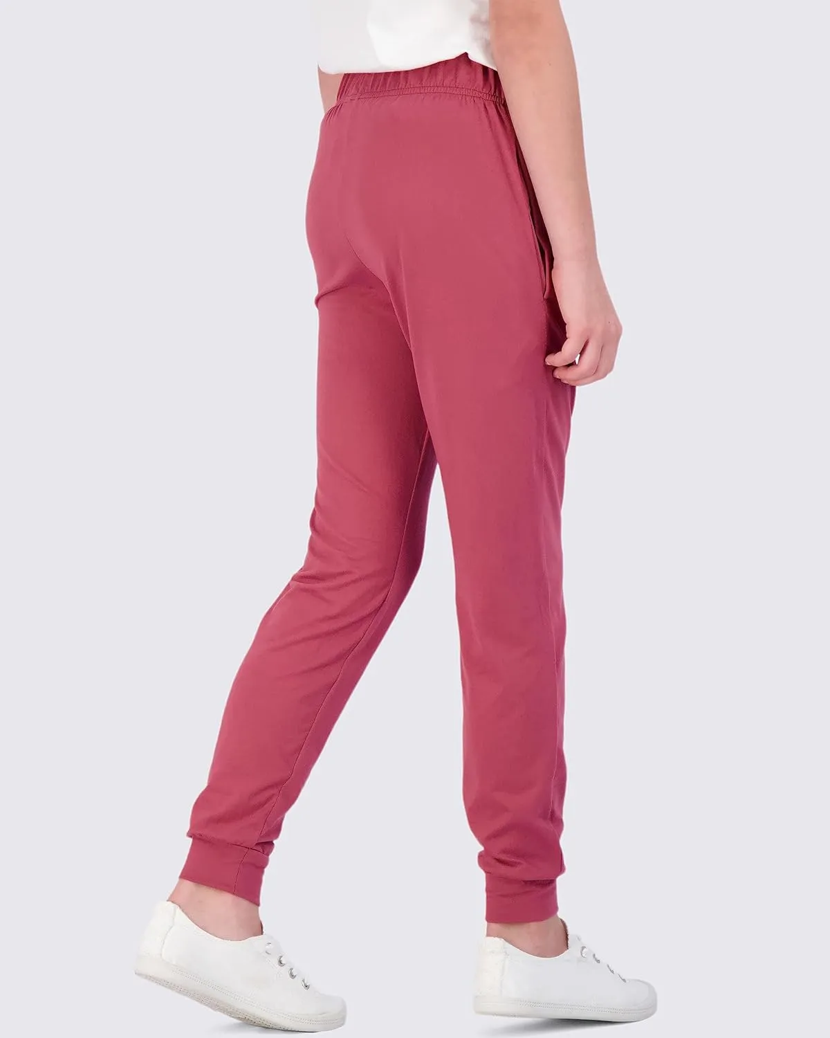 Real Essentials 3 Pack: Girls' Lounge Joggers Soft Athletic Performance Casual Sweatpants(Ages 7-16)