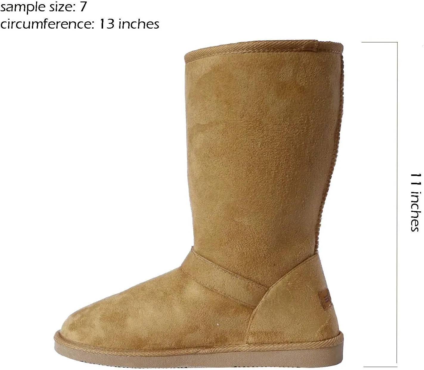 REDVOLUTION Women's Suede Faux Fur Mid-Calf Classic Winter Boots Rubber Sole
