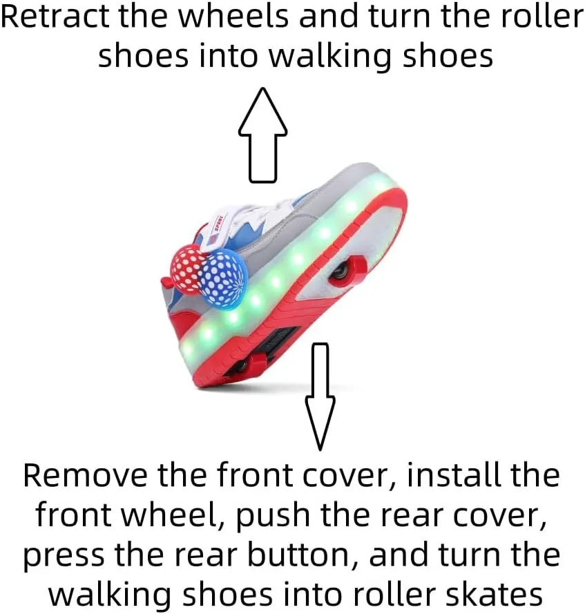 Roller Shoes for Kids Boys Girls Fashion Fun Wheels Sneakers Children Roller Skate Shoes