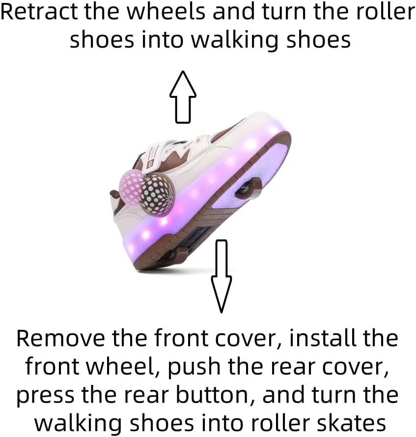 Roller Shoes for Kids Boys Girls Fashion Fun Wheels Sneakers Children Roller Skate Shoes
