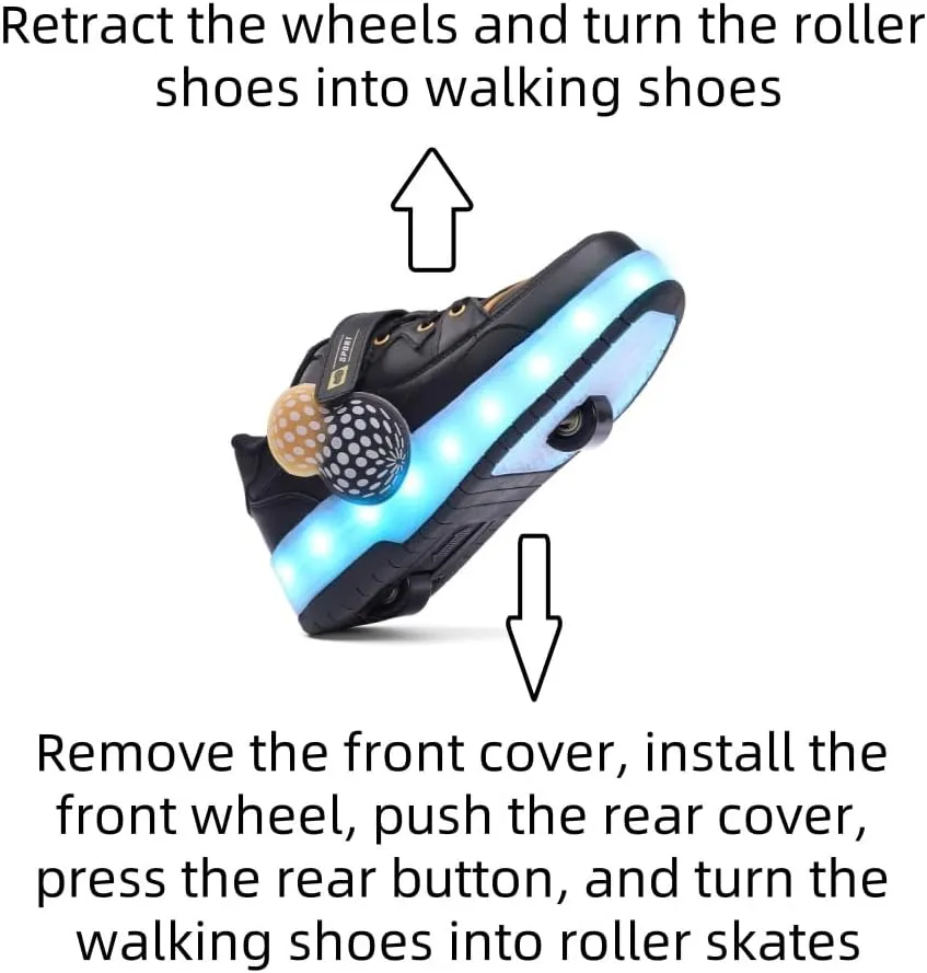 Roller Shoes for Kids Boys Girls Fashion Fun Wheels Sneakers Children Roller Skate Shoes