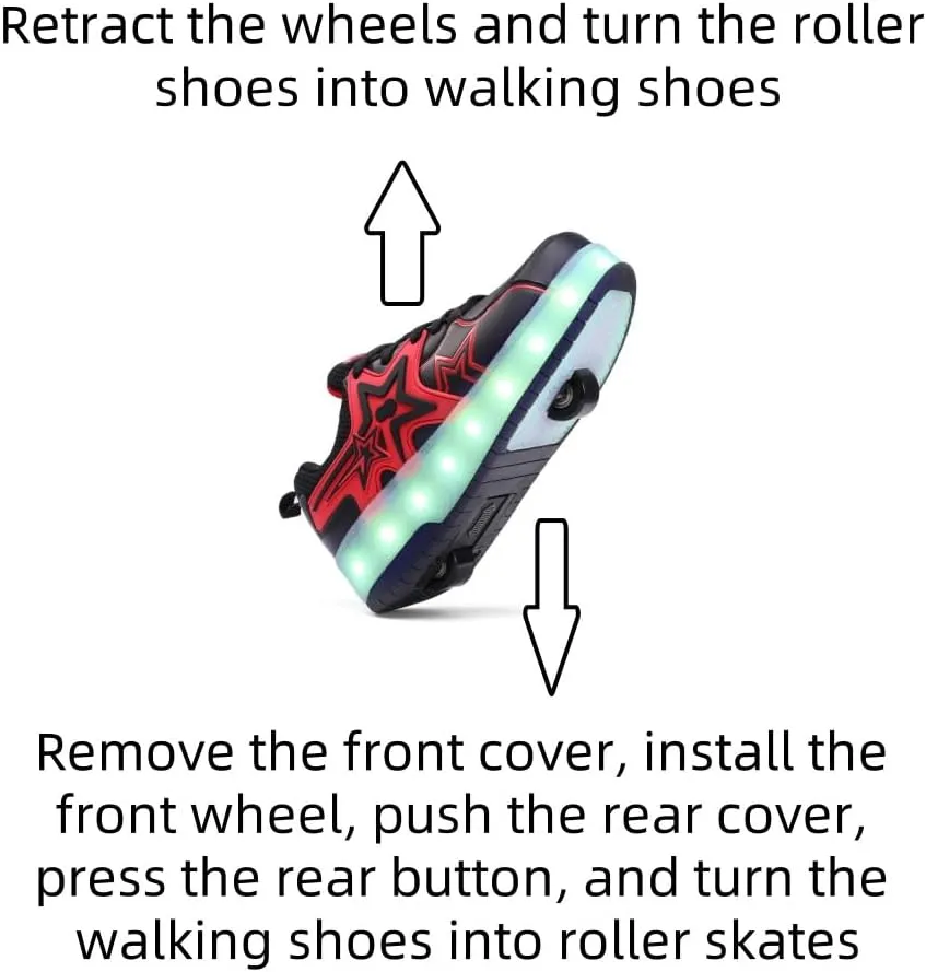 Roller Shoes for Kids Boys Girls Fashion Fun Wheels Sneakers Children Roller Skate Shoes